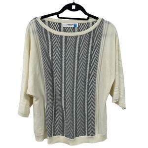 Anthropologie Sparrow Dolman Sleeve Cream Gray Knit Sweater Womens Small